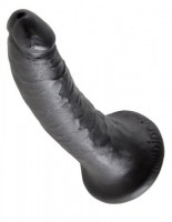 Чёрный фаллоимитатор с присоской 7 Cock - 17,8 см